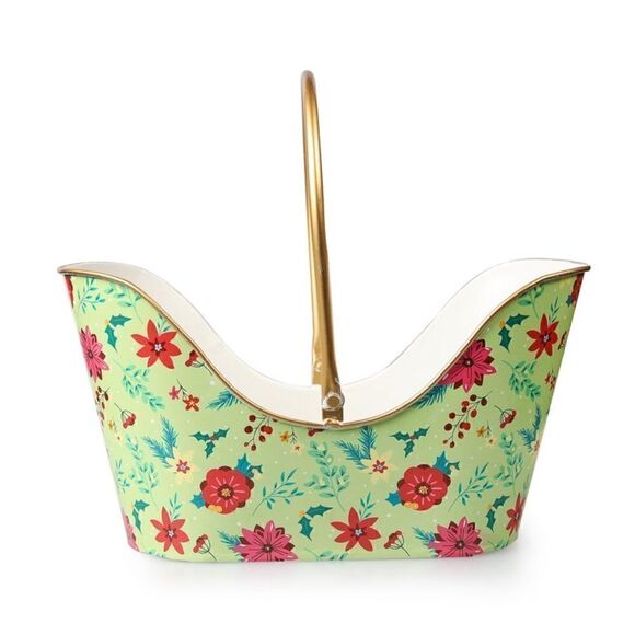 🦋 “2021” 🦋 New Pioneer Woman Holiday Sentiments Christmas Metal Basket, Small - Picture 6 of 8